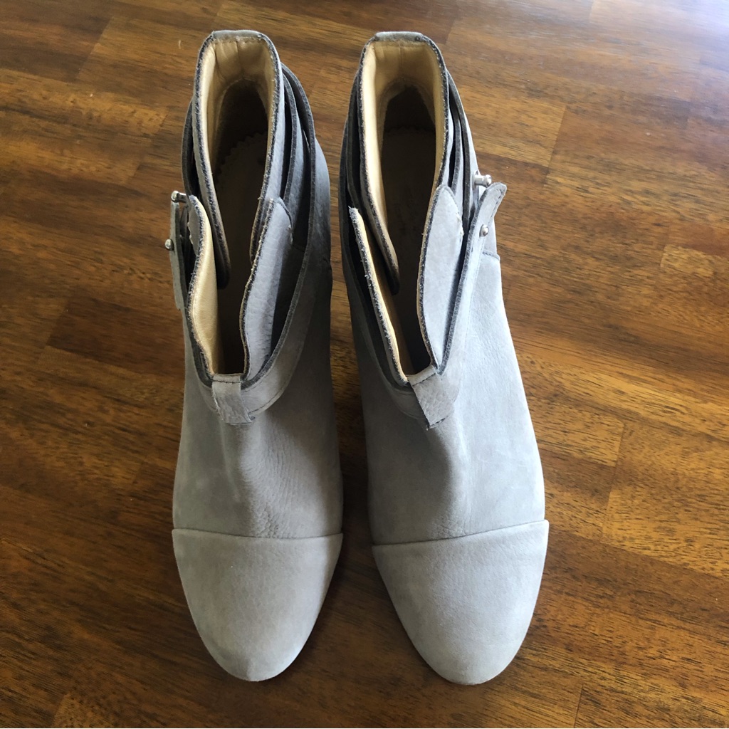 Pre-Loved Rag & Bone 'Harrow' Ankle Boots In Granite Suede In Size 39.5!